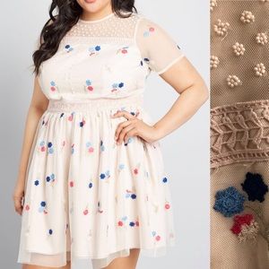 ModCloth Dreamy Details Embroidered Dress